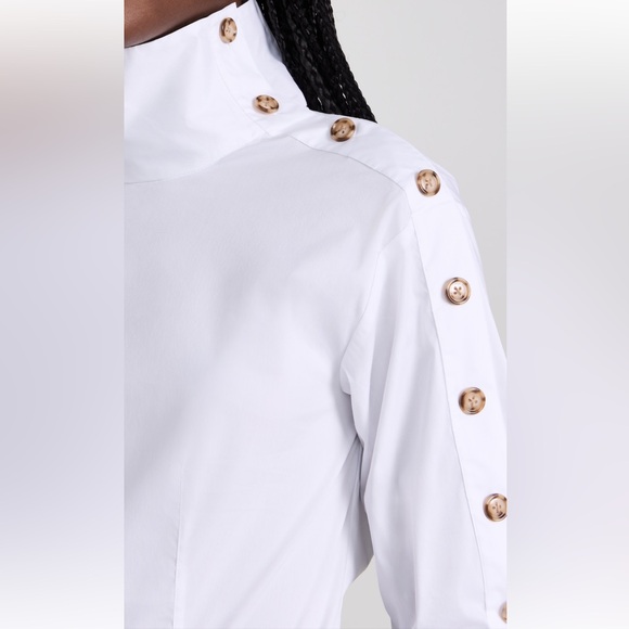 Veronica beard Fauri shirt white asymmetrical button down top size 2 - Picture 5 of 8